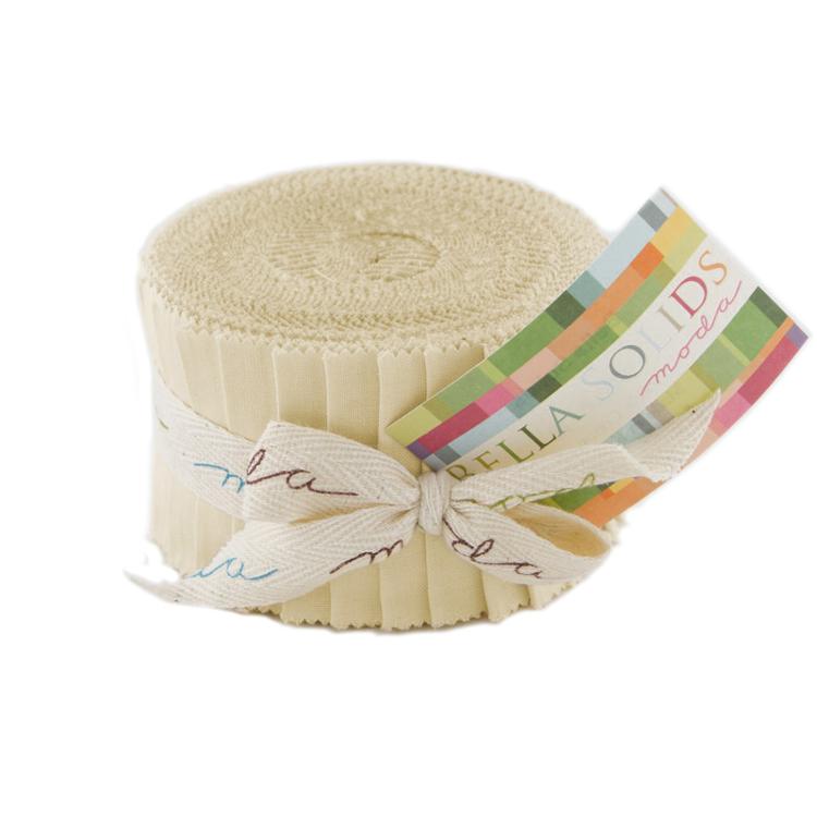 Bella Solids Natural 2.5" Junior Jelly Roll Moda Cotton Fabric MD-9900JJR-12