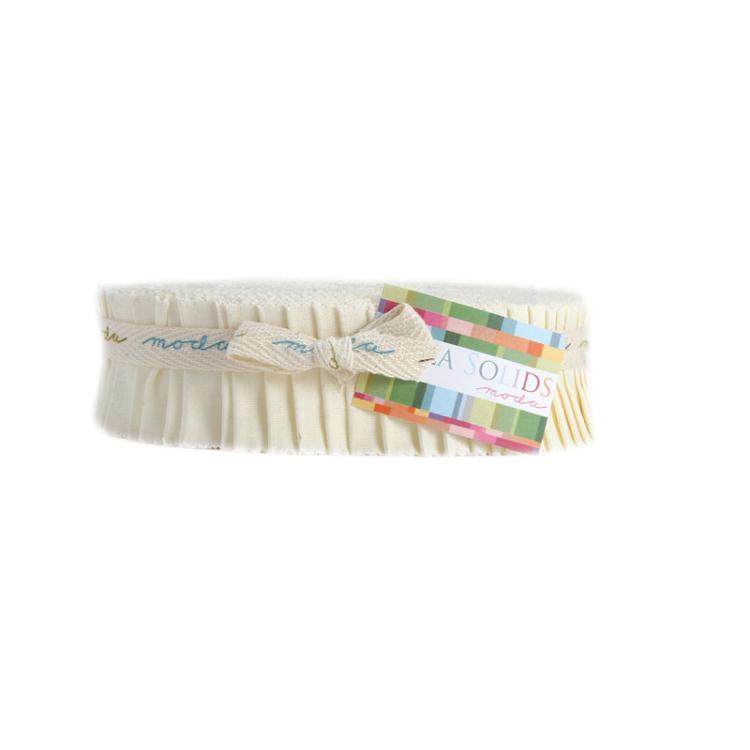 Bella Solids Snow Honey Bun 1.5" Strips 40pcs Moda Cotton Fabric MD-9900HB-11