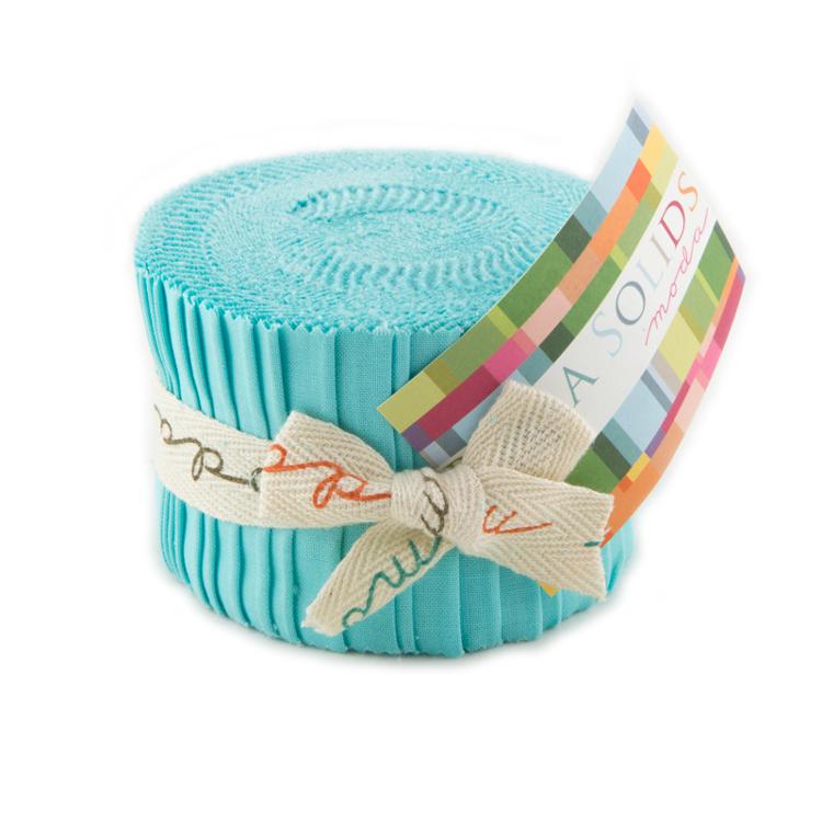 Bella Solids Robin's Egg 2.5" Junior Jelly Roll 20pcs Moda Cotton Fabric MD-9900JJR-85