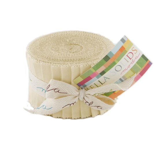 Bella Solids Natural 2.5" Junior Jelly Roll Moda Cotton Fabric MD-9900JJR-12