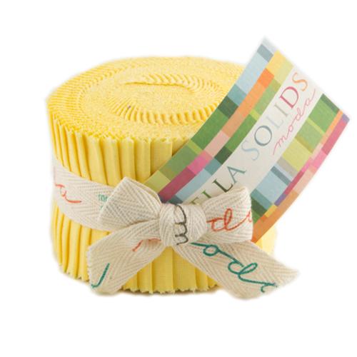 Bella Solids Yellow 2.5" Junior Jelly Roll 20pcs Moda Cotton Fabric MD-9900JJR-23