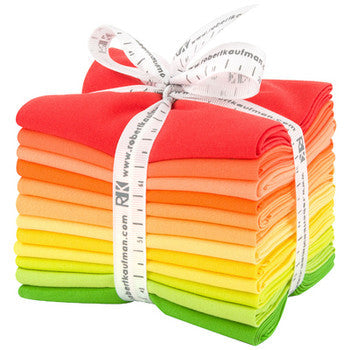 Kona Cotton Citrus Fruit Palette Fat Quarter Bundle 18" x 21" 12pcs Robert Kaufman Cotton Fabrics RK-FQ-1370-12