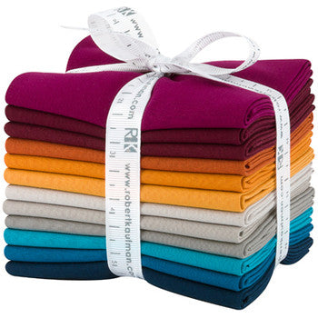 Kona Cotton Tuscan Skies Palette Fat Quarter Bundle 18"x21" 12pcs Robert Kaufman Cotton Fabric RK-FQ-1384-12